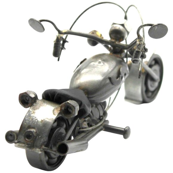 Vintage Handmade Metal Chopper Motorcycle Model Decor - Picture 4 of 6